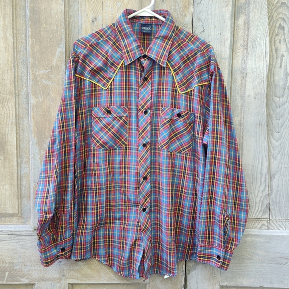 Vintage Plaid Western Shirt - Picture 2 of 7